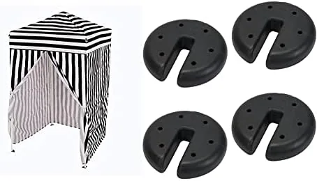 impact 4x4 pop up changing dressing room black and white quik shade set of 4 heavy duty weight plates for securing instant and pop up canopies and tents